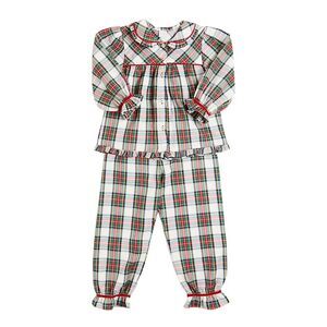 Pepa London Sussex Tartan Ruffle Collar Pajama, Red